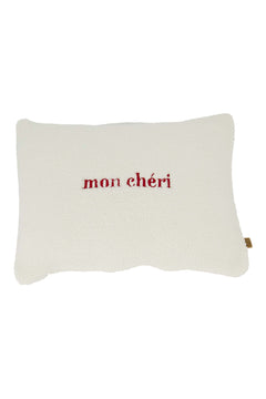 Kussen teddy 'mon cheri' 35x25cm