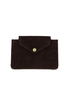 Portemonnee in suede - choco