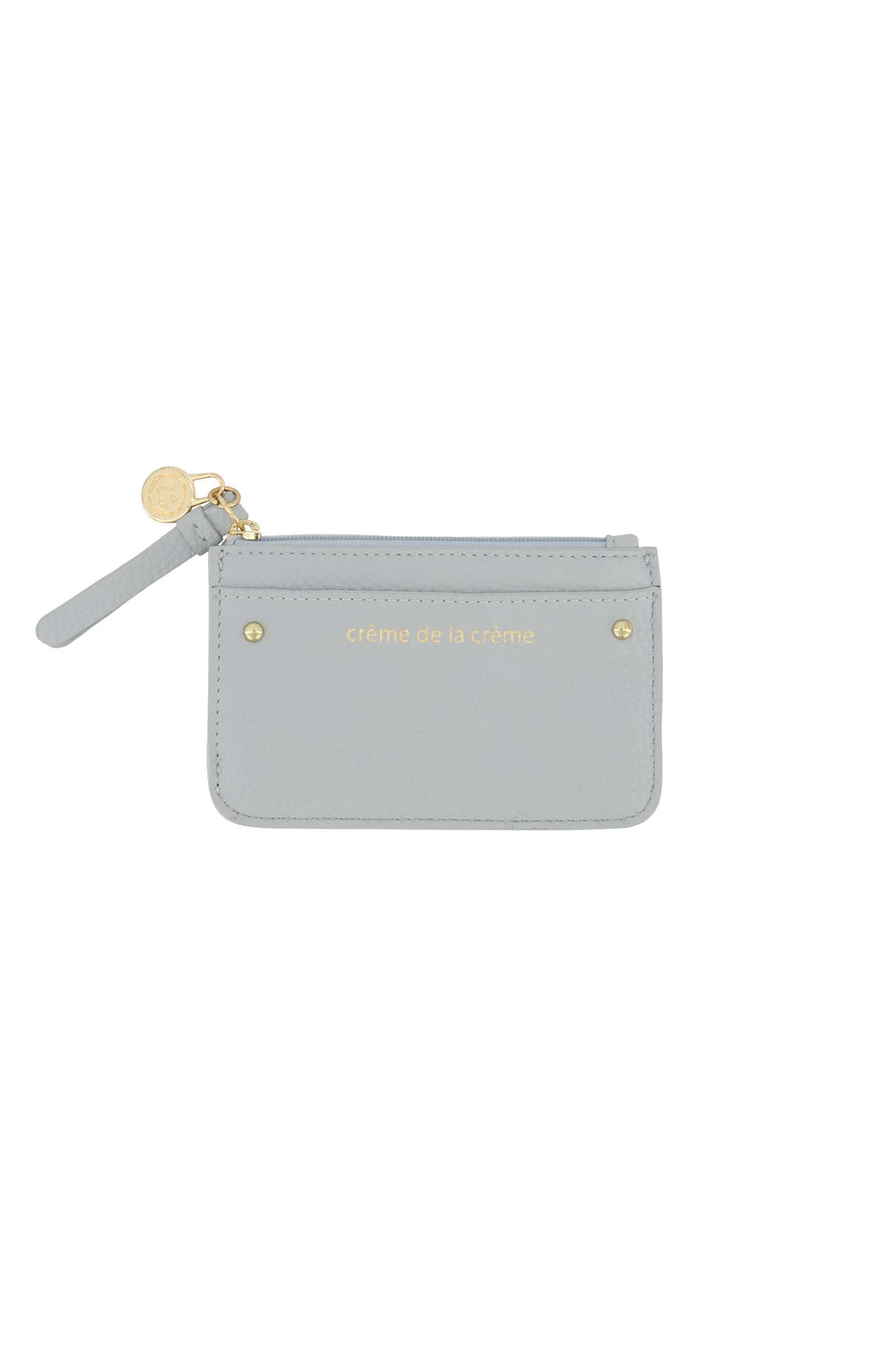 Kleine portefeuille vega leder 'Crème de la crème'- grijsblauw