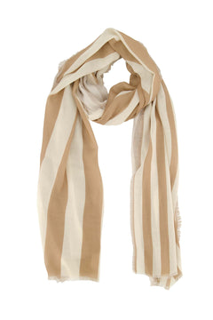 Lichte sjaal met streep - taupe