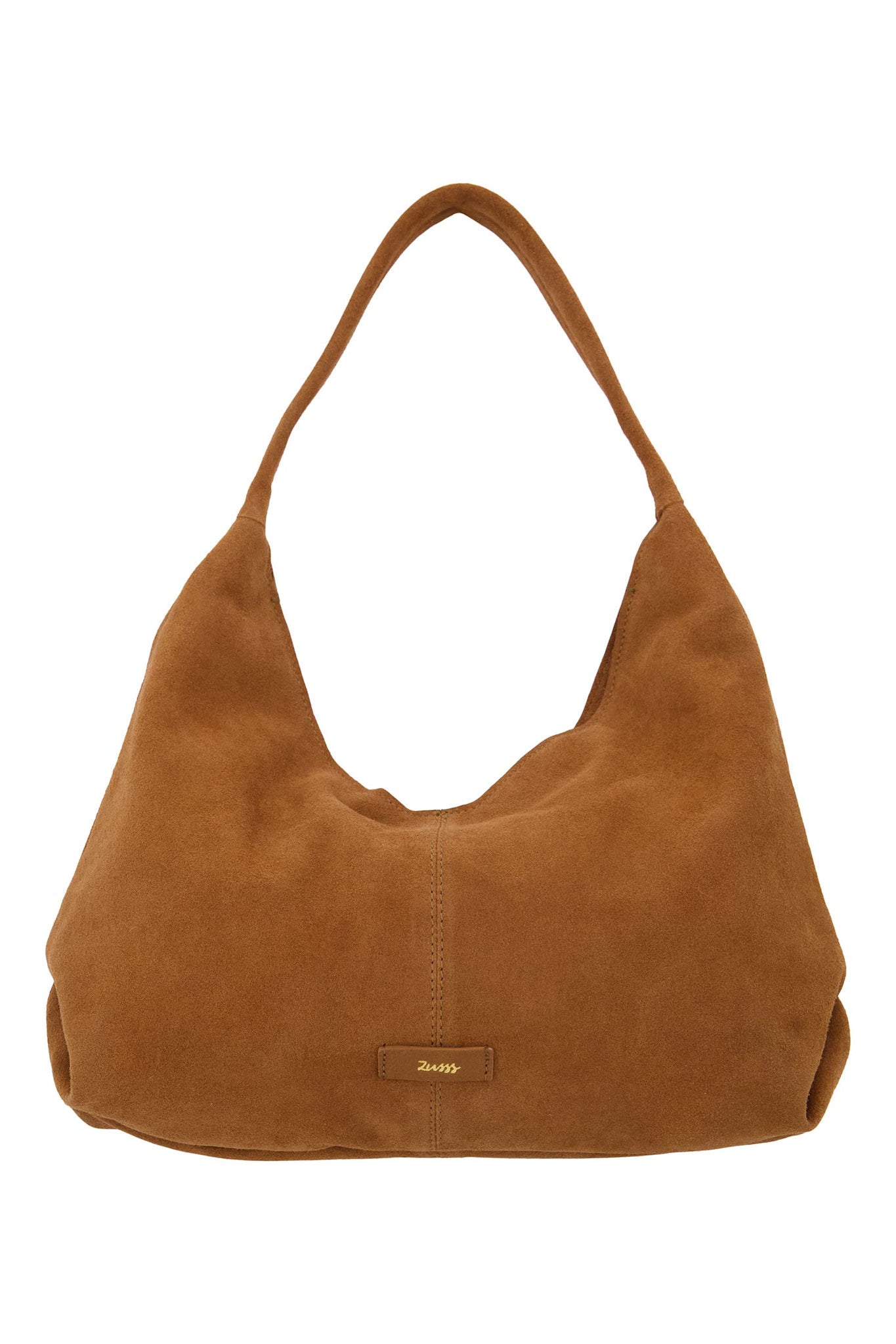 Handtas in suede - cognac