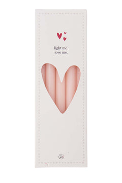 Doosje met 10 smalle kaarsjes -17 cm -roze
