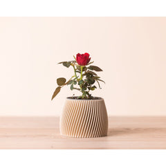 Kleine bloempot in 3D print - hout en maïszetmeel - beige