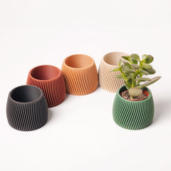 Kleine bloempot in 3D print - hout en maïszetmeel - warm rood