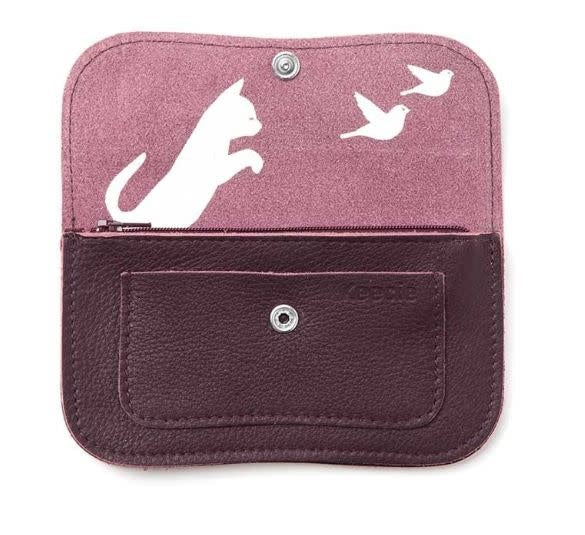Portemonnee Cat Chase Medium Aubergine