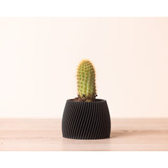 Kleine bloempot in 3D print - hout en maïszetmeel - zwart
