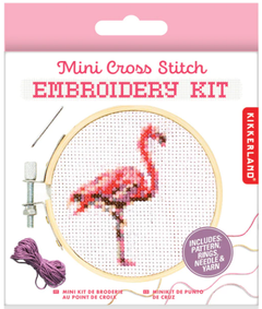 Mini cross-stitch naai-setje - flamingo