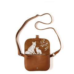 Tas Little fox - cognac used look