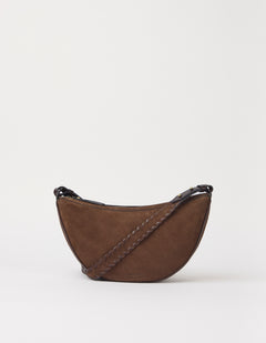 Leo Midi Crossbody Strap Chocolate Suède with classic leather