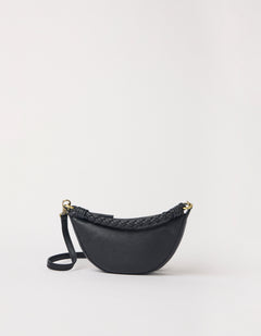 Leo Mini Twisted Handle - Black soft grain leather