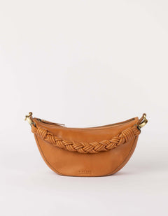 Leo Midi Wild Oak Soft Grain Leather met extra gevlochten riem