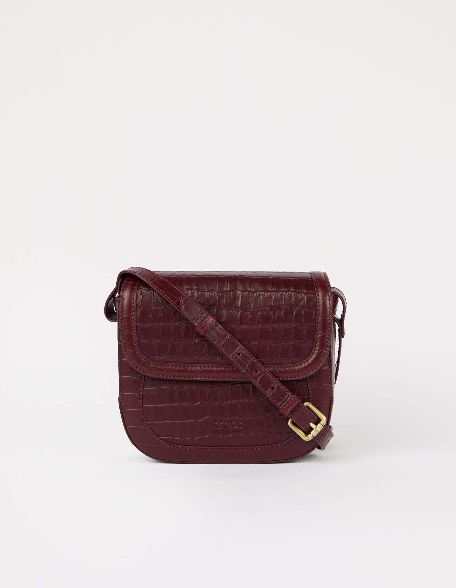 Nina - Dark cherry croco leather