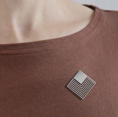 Magnetische broche - vierkant - zilverkleurig