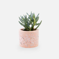 Terrazzo bloempotje roze (zonder plantje)