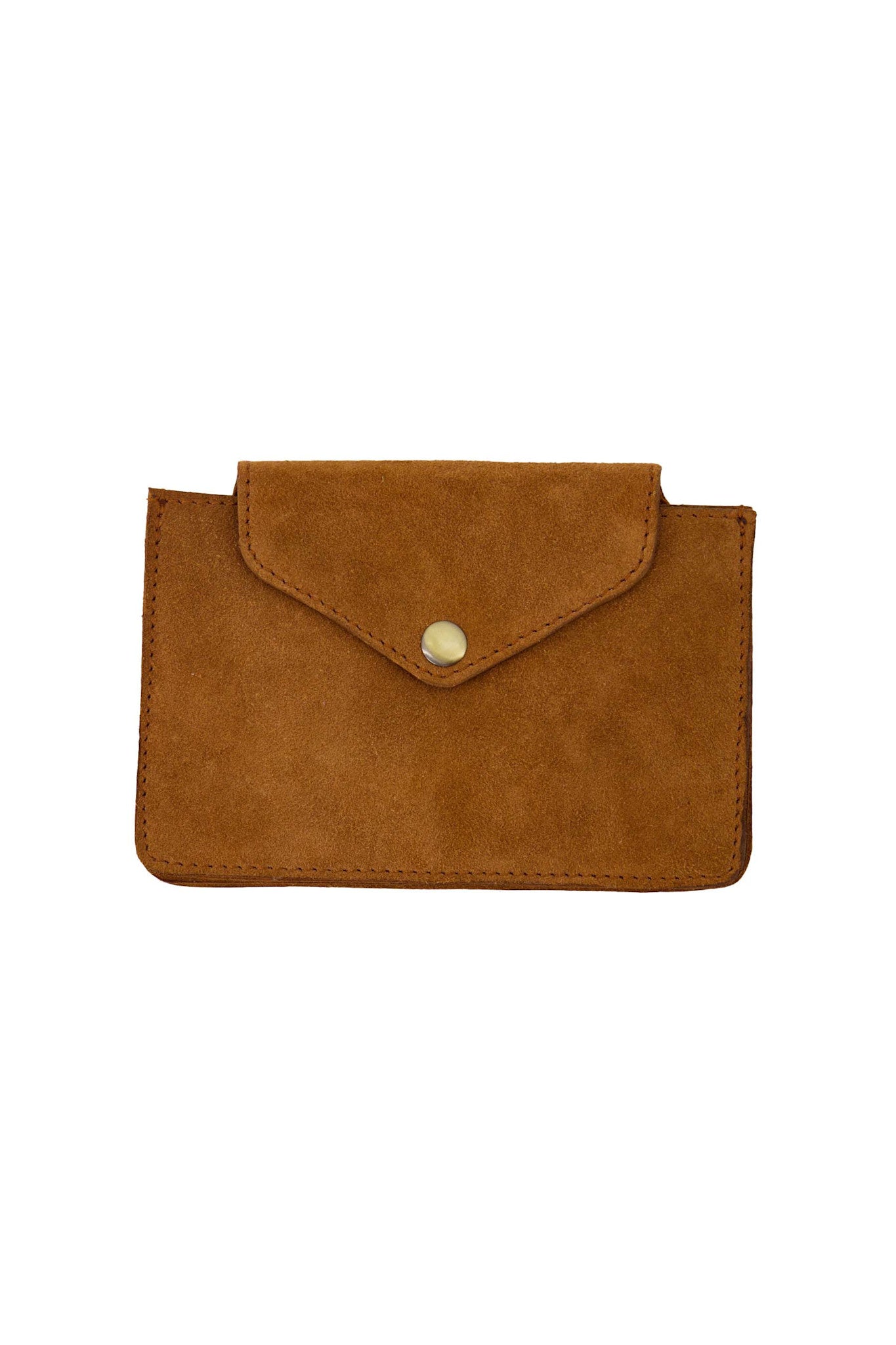 Portemonnee in suede - cognac