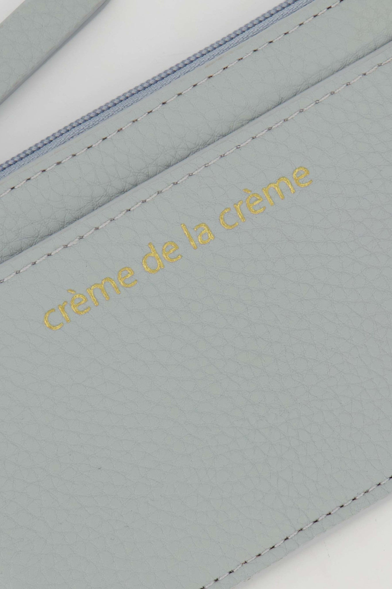 Kleine portefeuille vega leder 'Crème de la crème'- grijsblauw