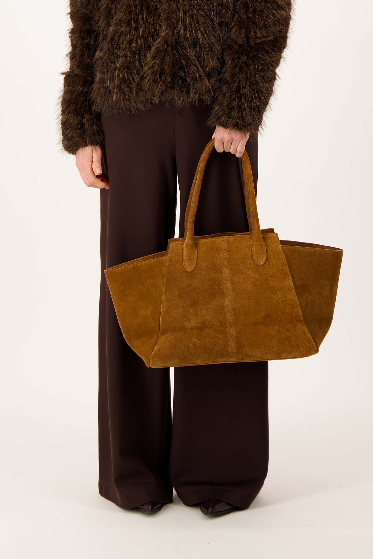 Suède shopper - mid brown