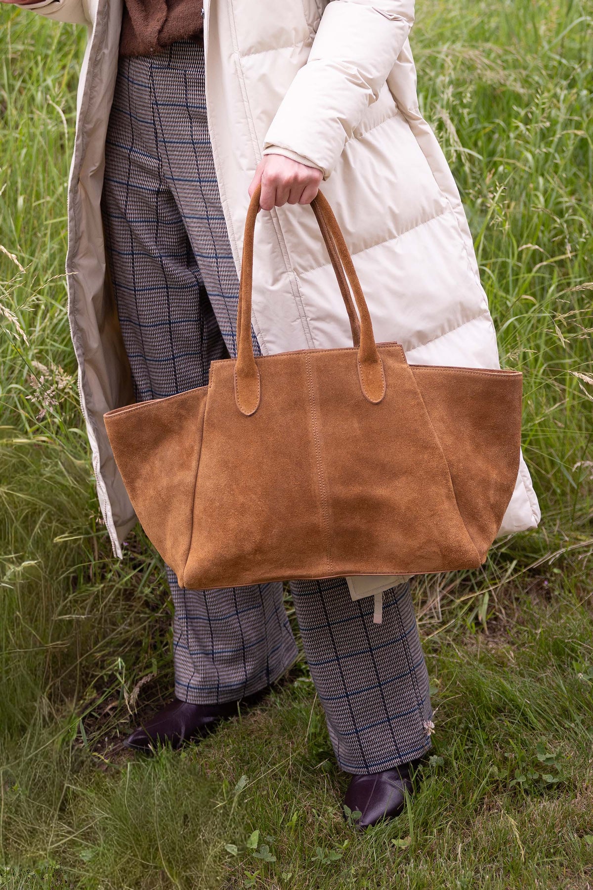 Suède shopper - mid brown