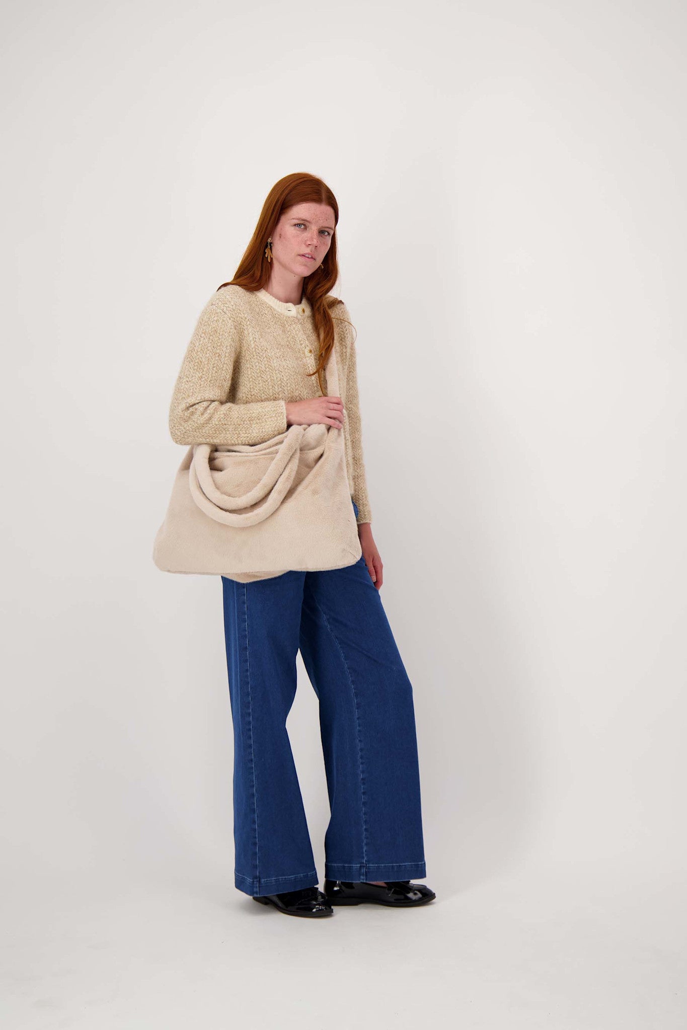 Shopper van faux fur - beige