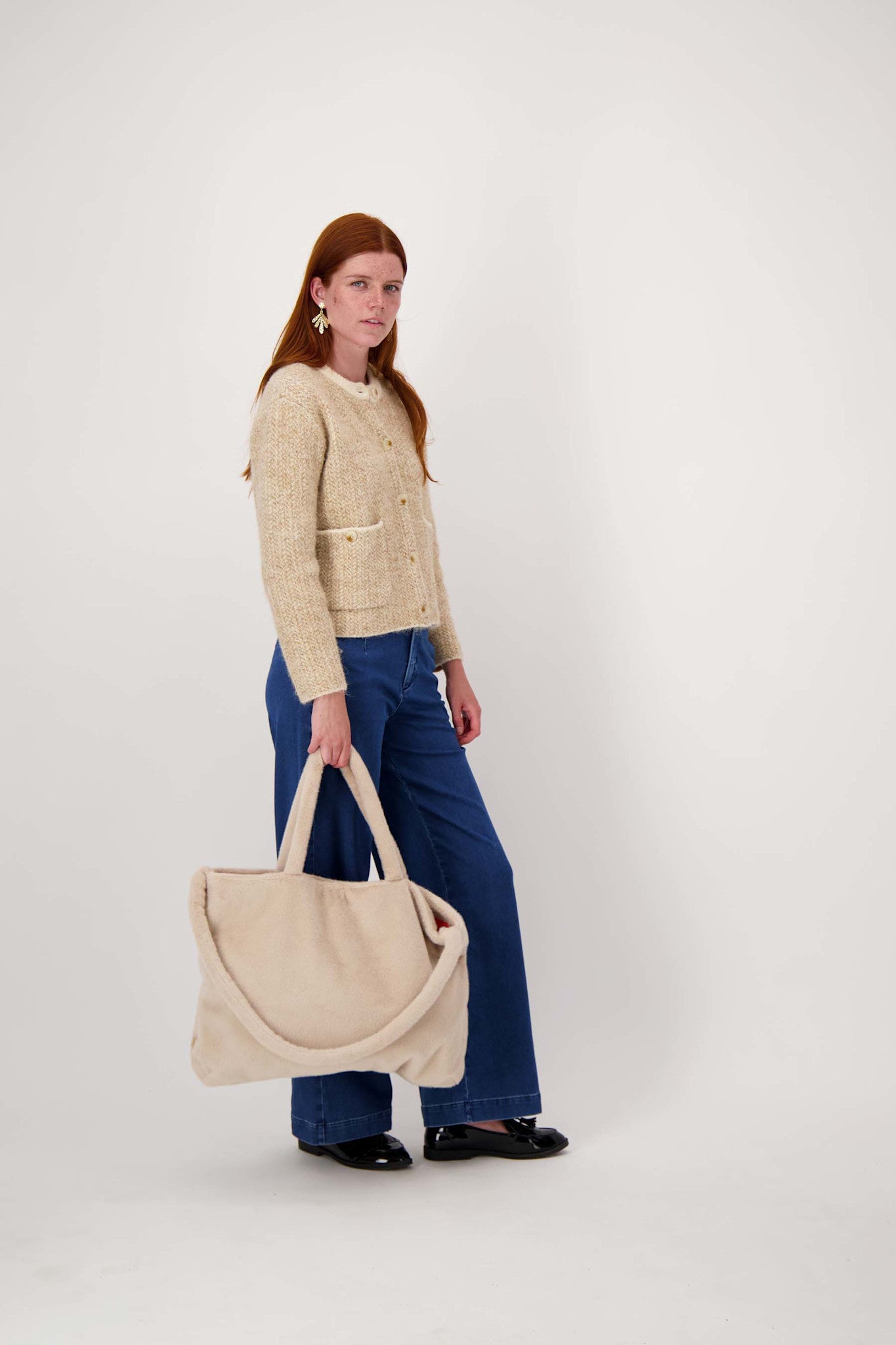 Shopper van faux fur - beige