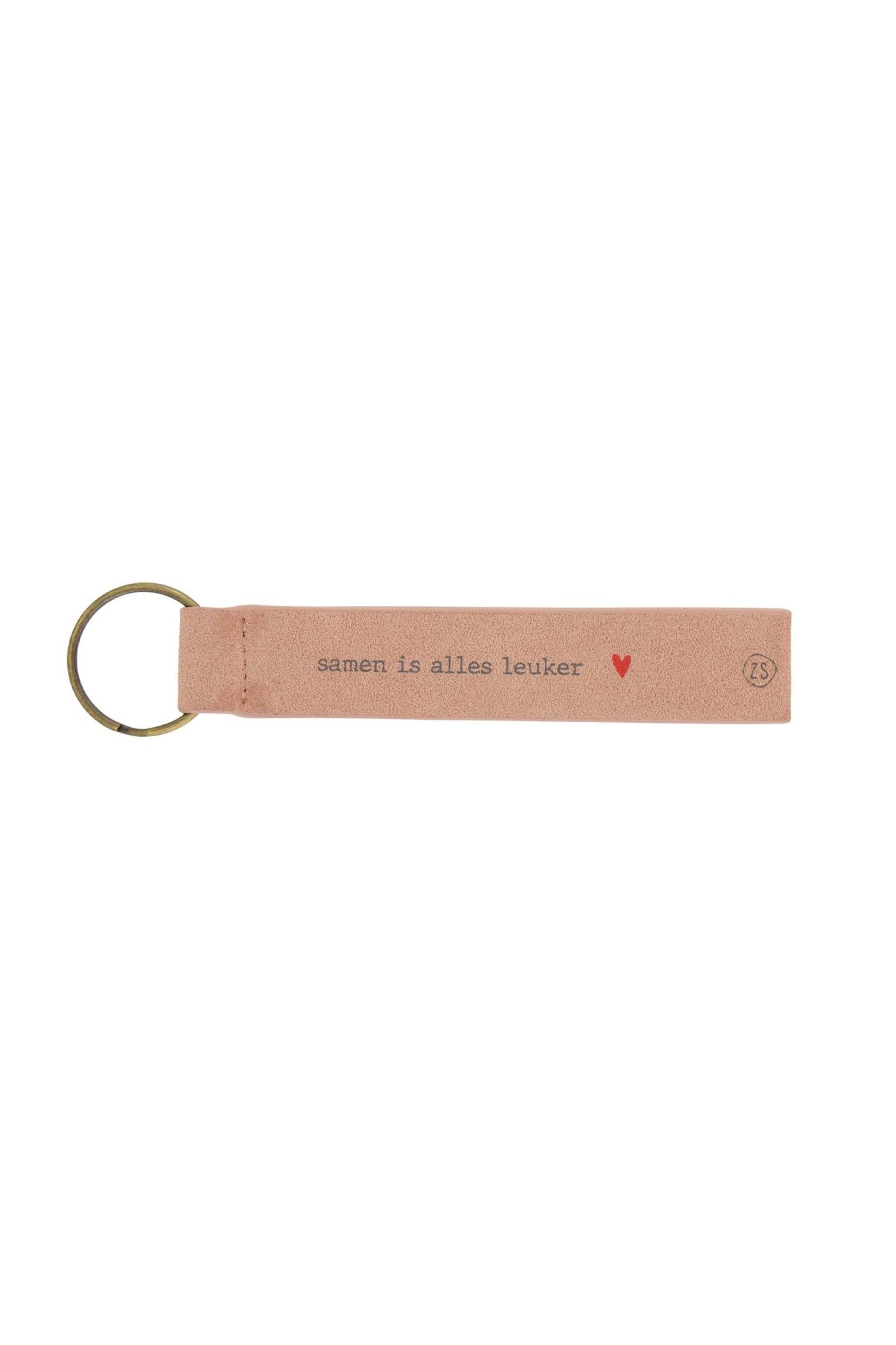 Sleutelhanger 'Samen is alles leuker' - poederroze