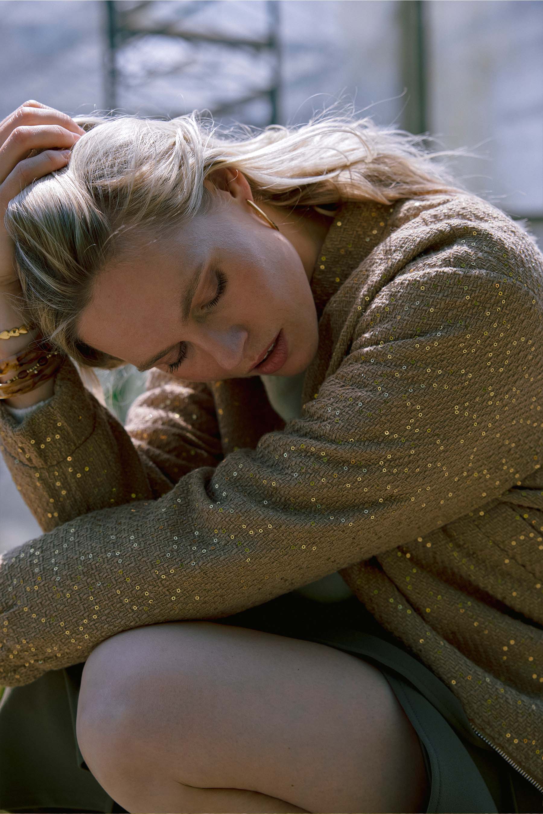 Bomber jasje met sequins