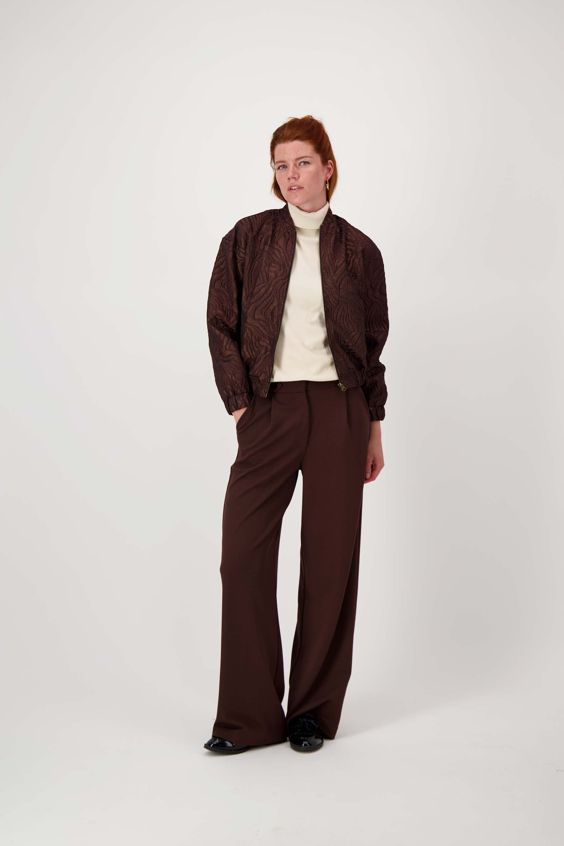 Bomber jasje van lurex jaquard stof