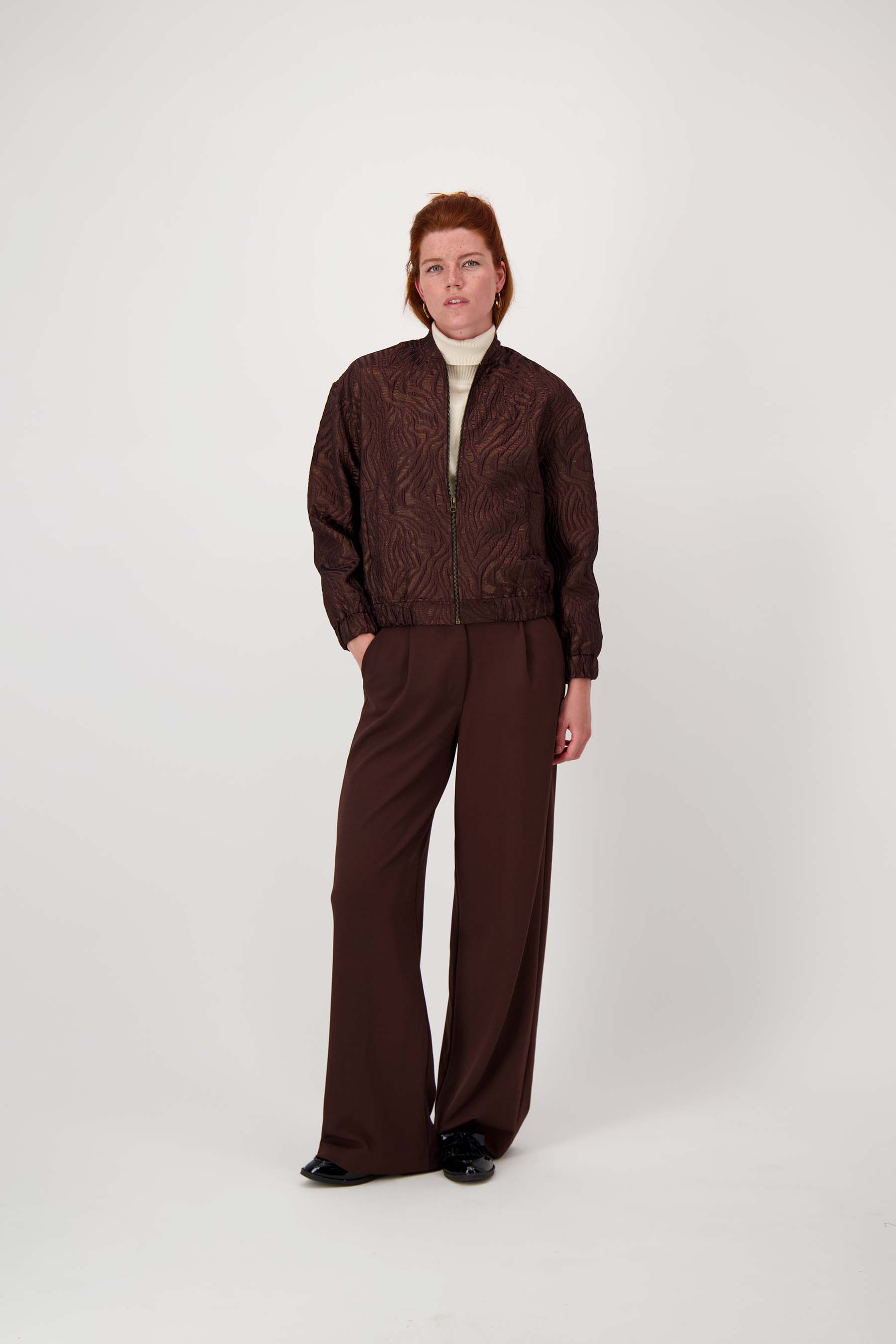 Bomber jasje van lurex jaquard stof