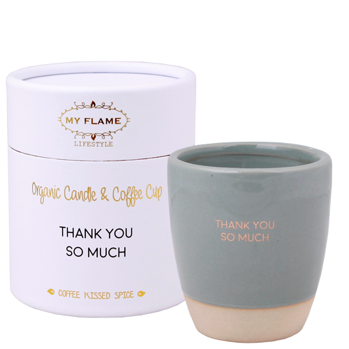 Geurkaars in koffiekopje - 'Thank you so much'