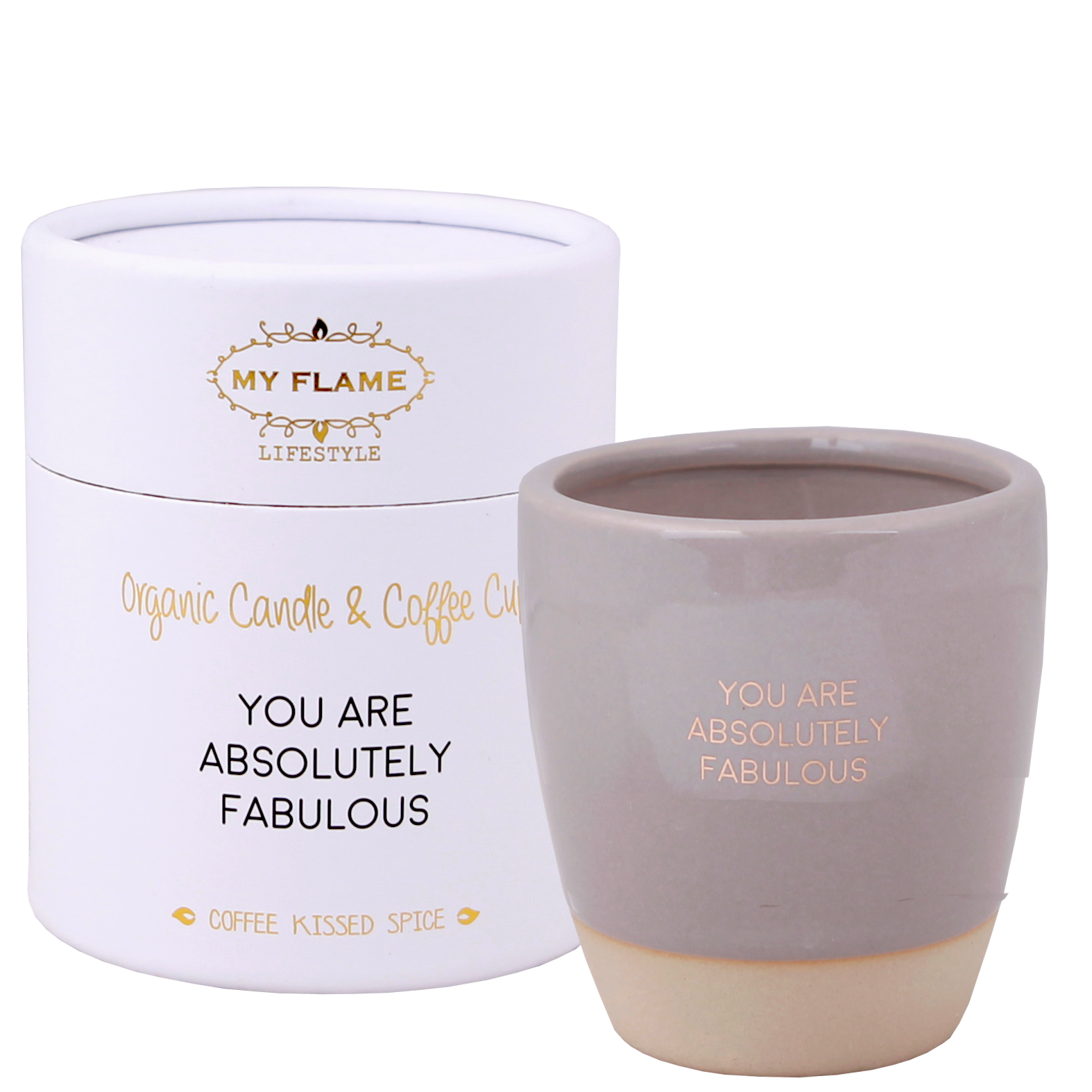 Geurkaars in koffiekopje - 'You are absolutely fabulous'
