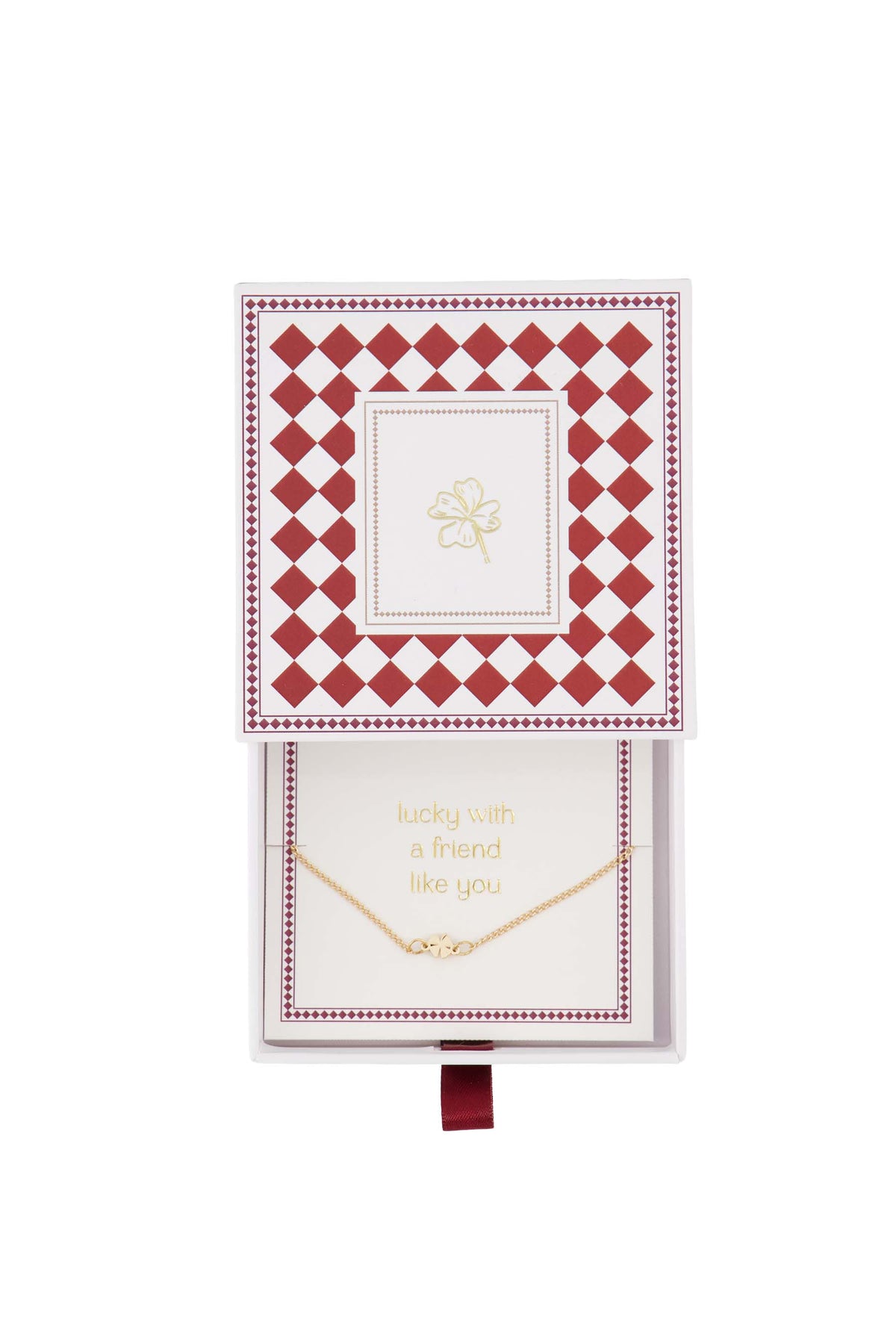 Armbandje in giftbox 'Lucky with a friend like you'