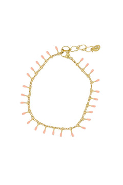 Armband met druppels - zalm / goud