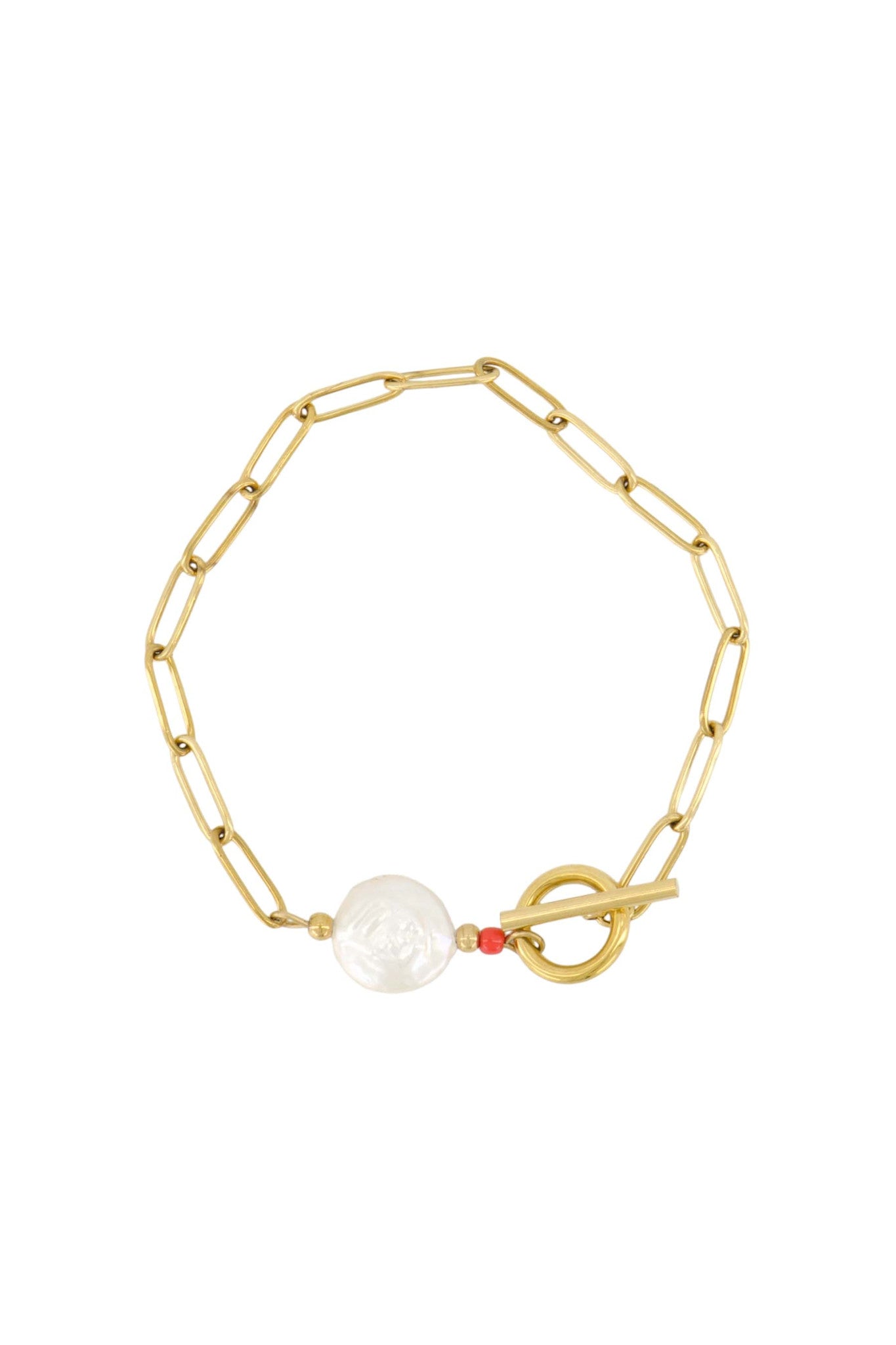 Armband met schakel goudkleurig