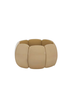 Brede elastieken kralen armband - humus