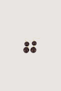 Oorhanger met resin parels - donkerbruin