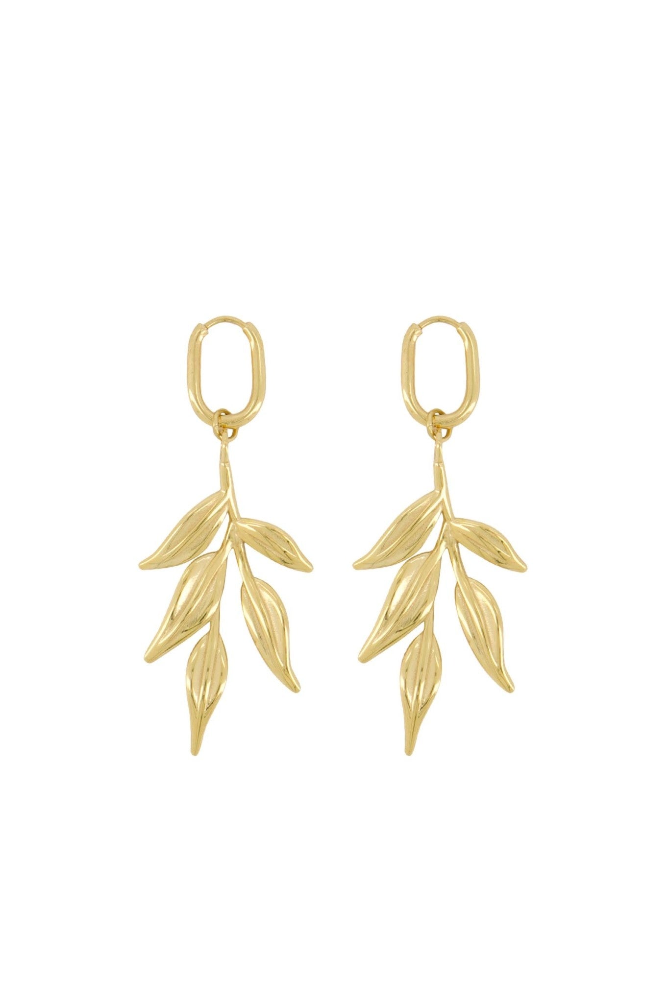 Oorhanger met blaadjes - goud