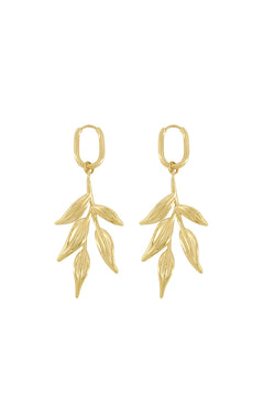 Oorhanger met blaadjes - goud