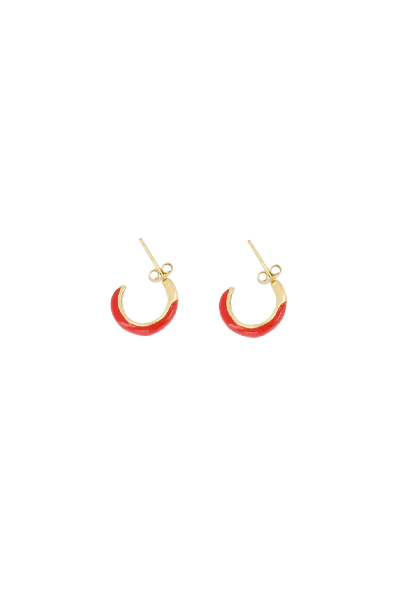 Oorring - stekers met streep oranje/rood