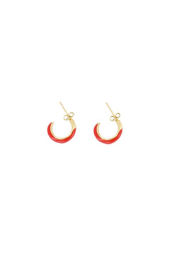 Oorring - stekers met streep oranje/rood
