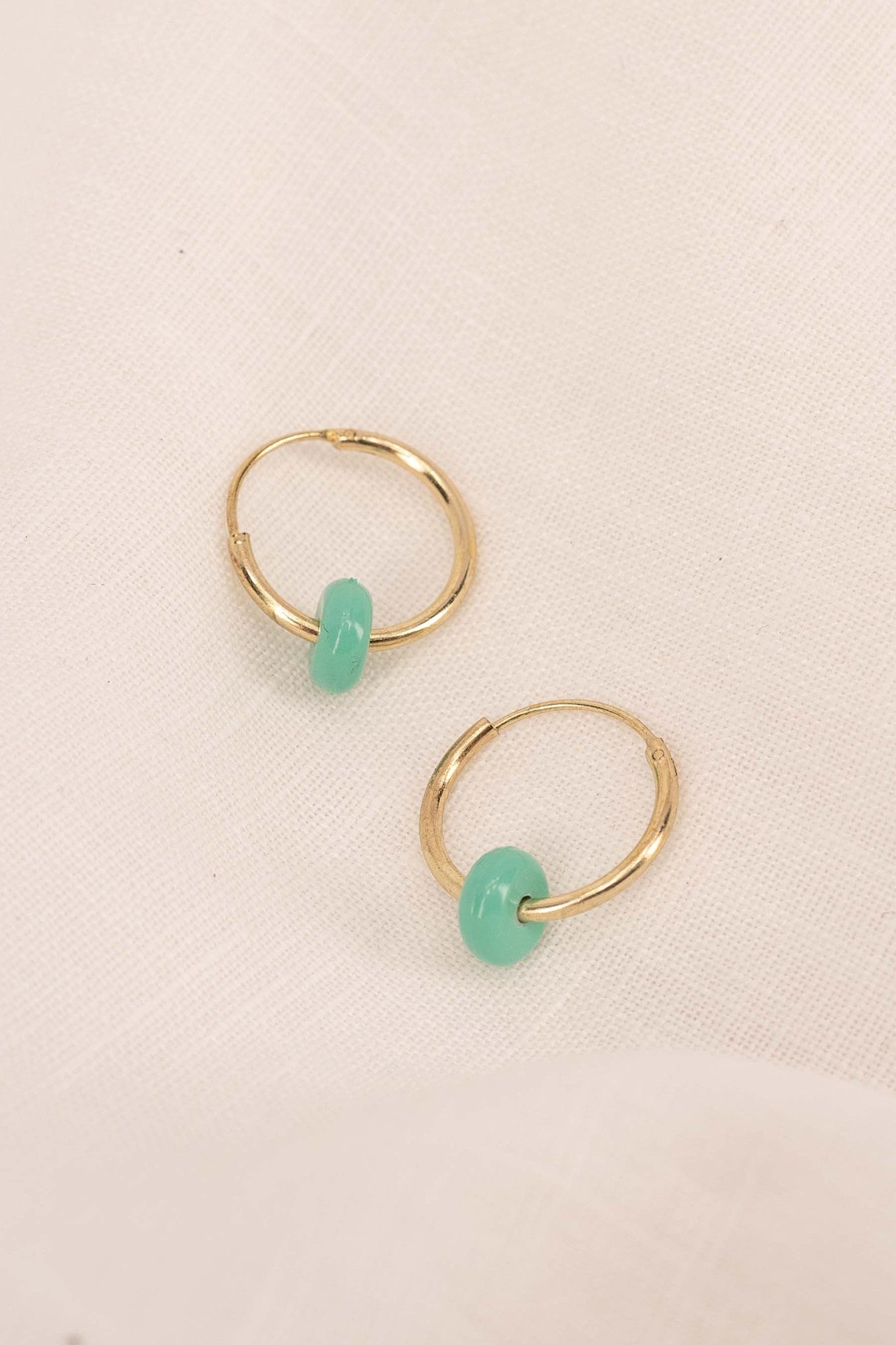 Oorbellen met rondje - turquoise