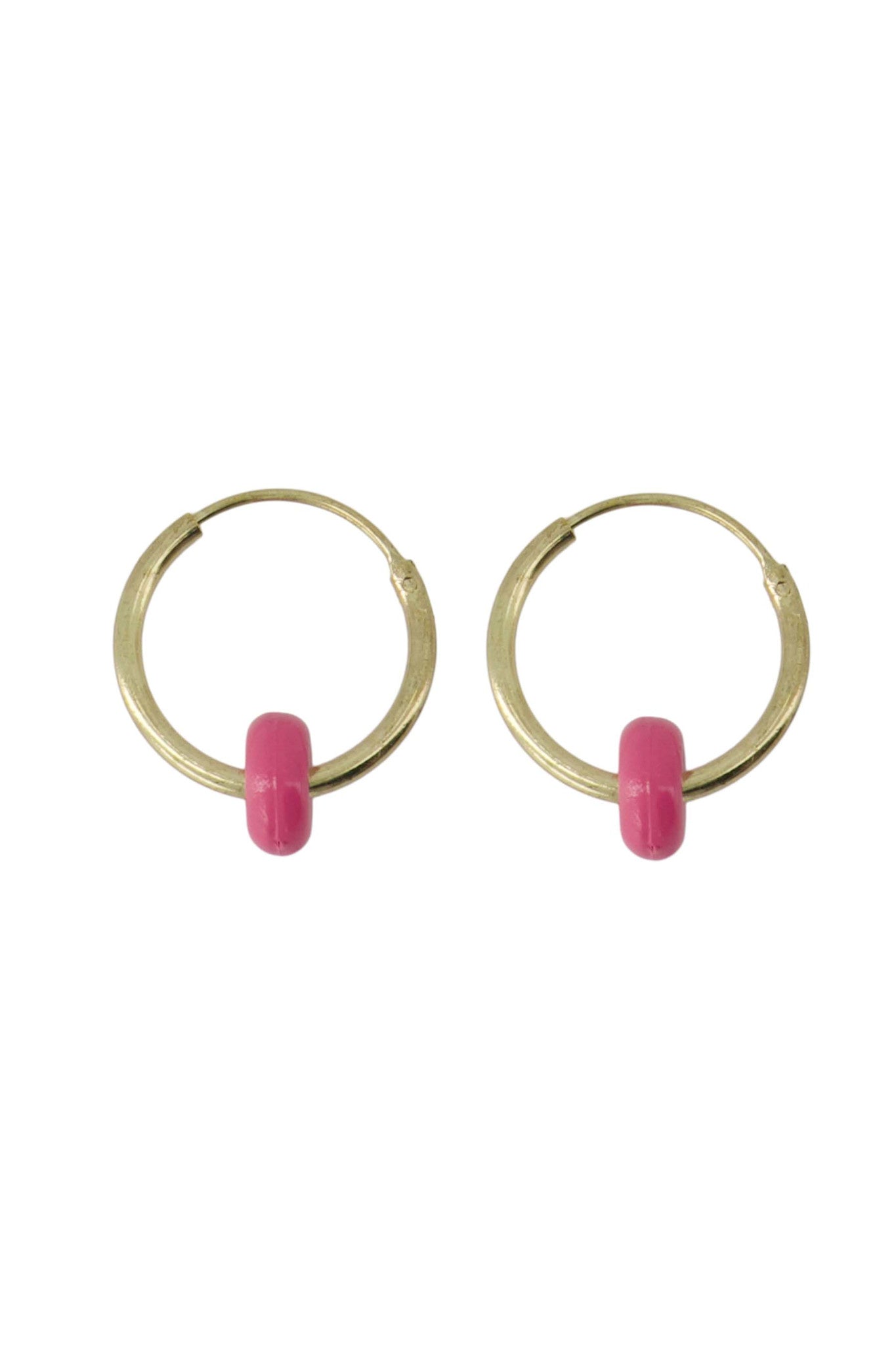 Oorbellen met rondje - roze