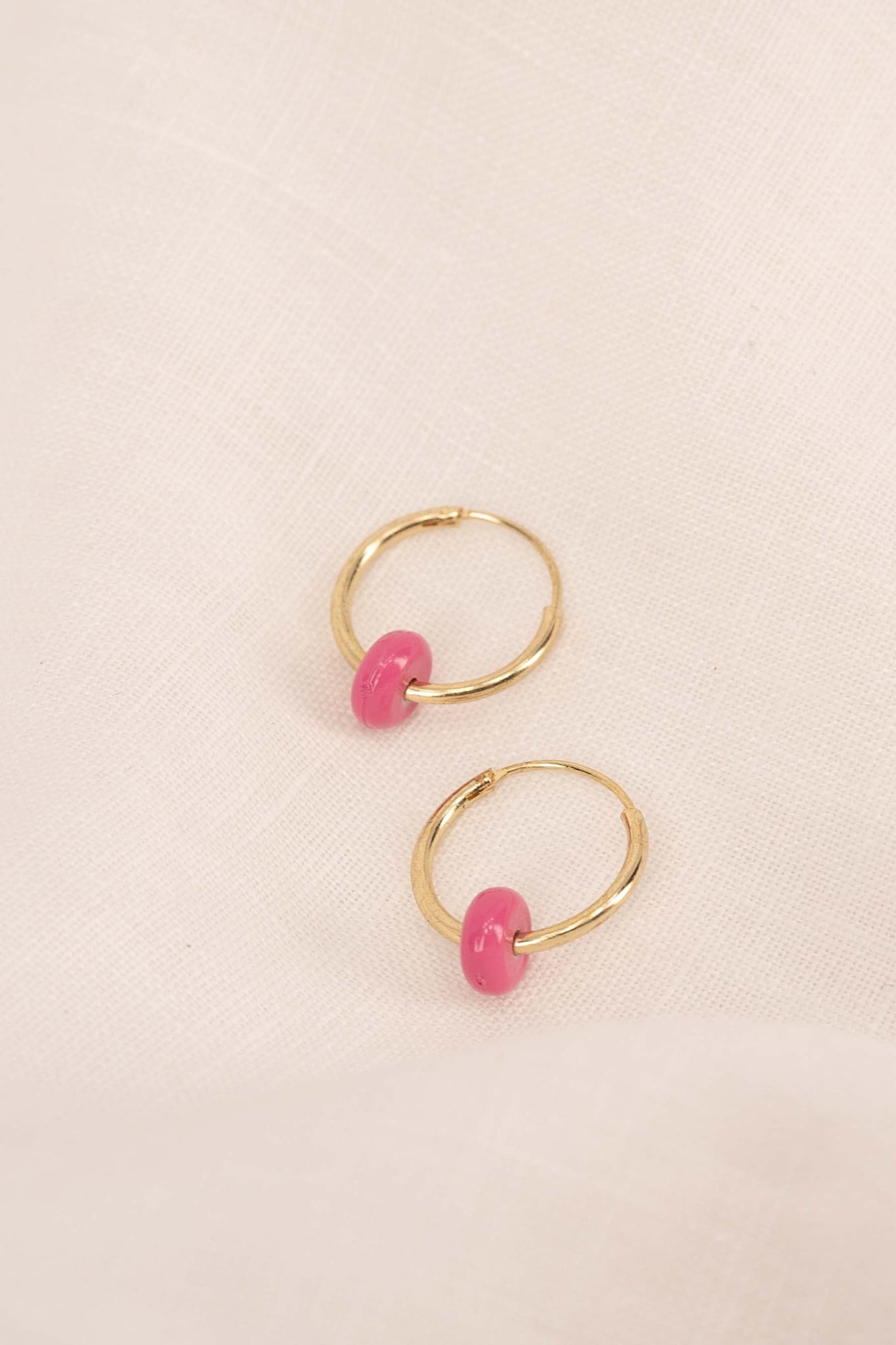 Oorbellen met rondje - roze