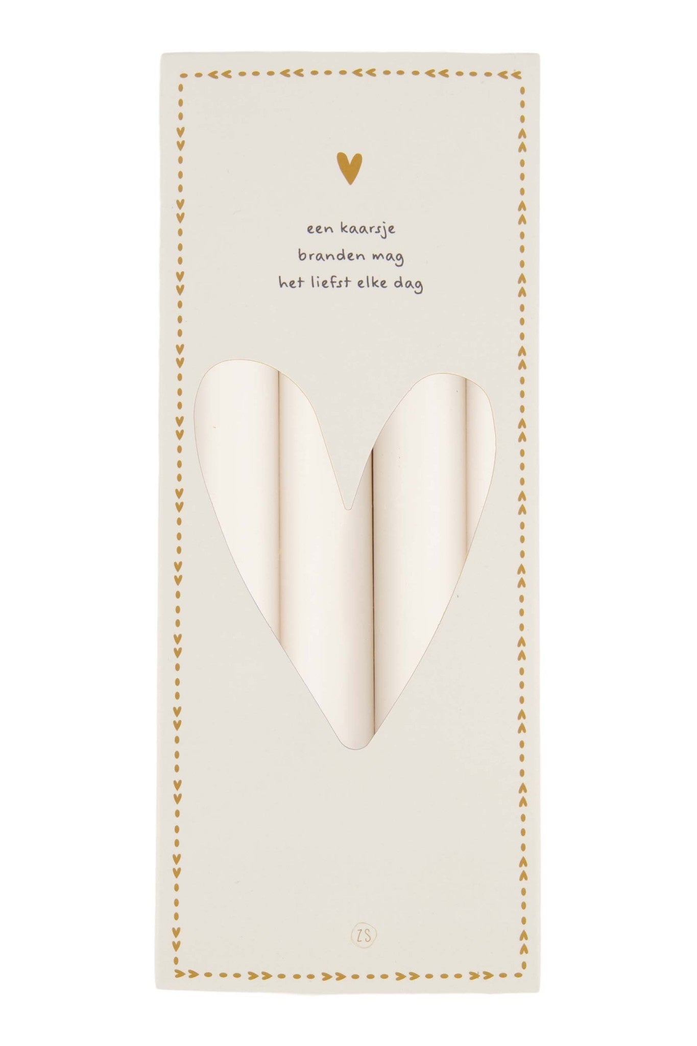 Set van 4 rustieke kaarsen - 20 cm - off white