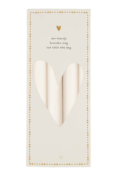 Set van 4 rustieke kaarsen - 20 cm - off white