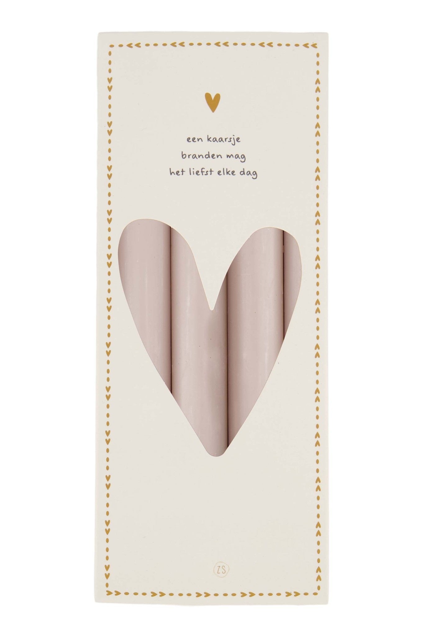 Set van 4 rustieke kaarsen - 20 cm - beige