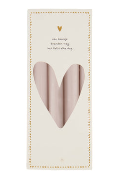 Set van 4 rustieke kaarsen - 20 cm - beige