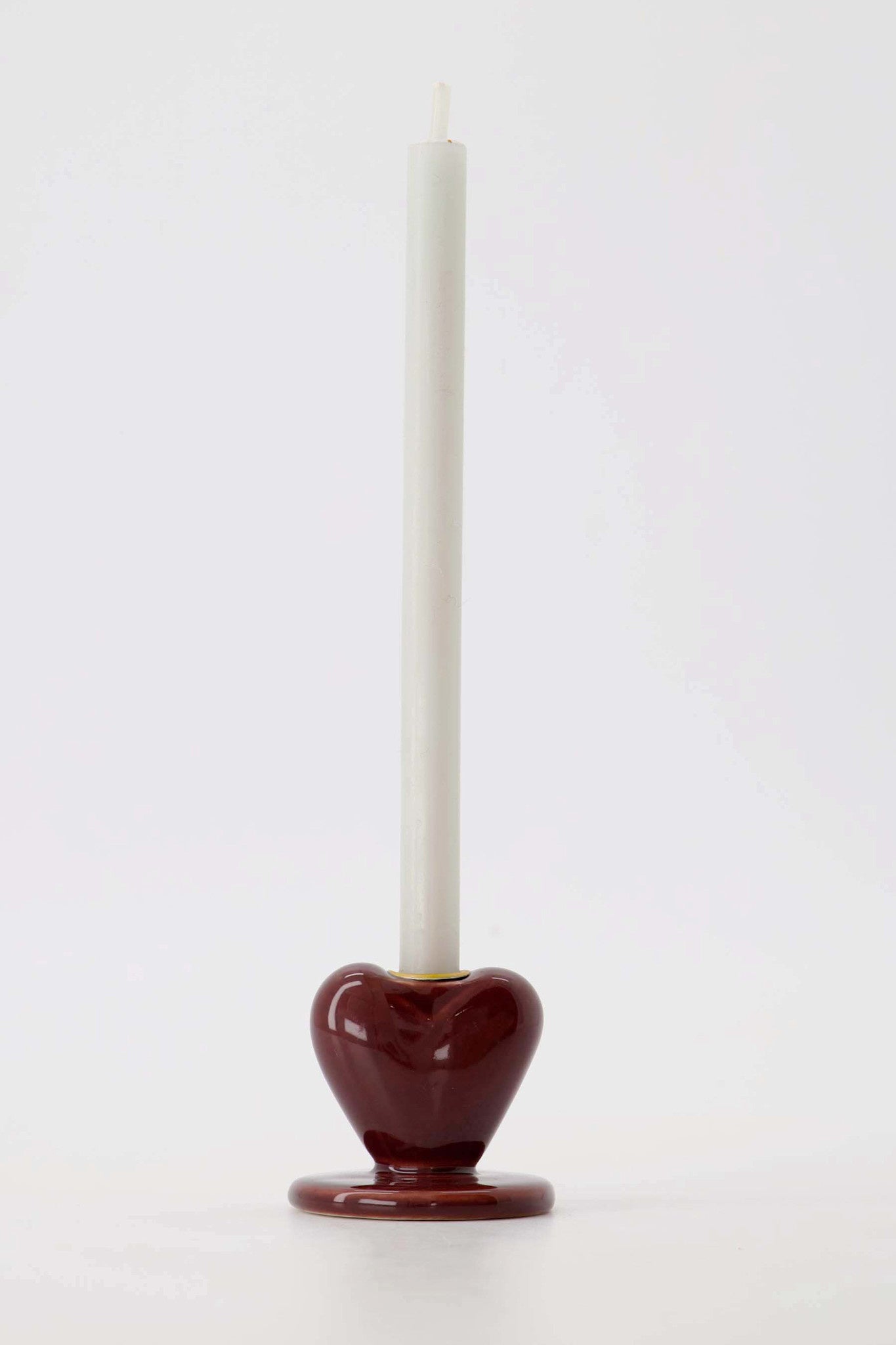 Kandelaartje keramiek hartje - rood