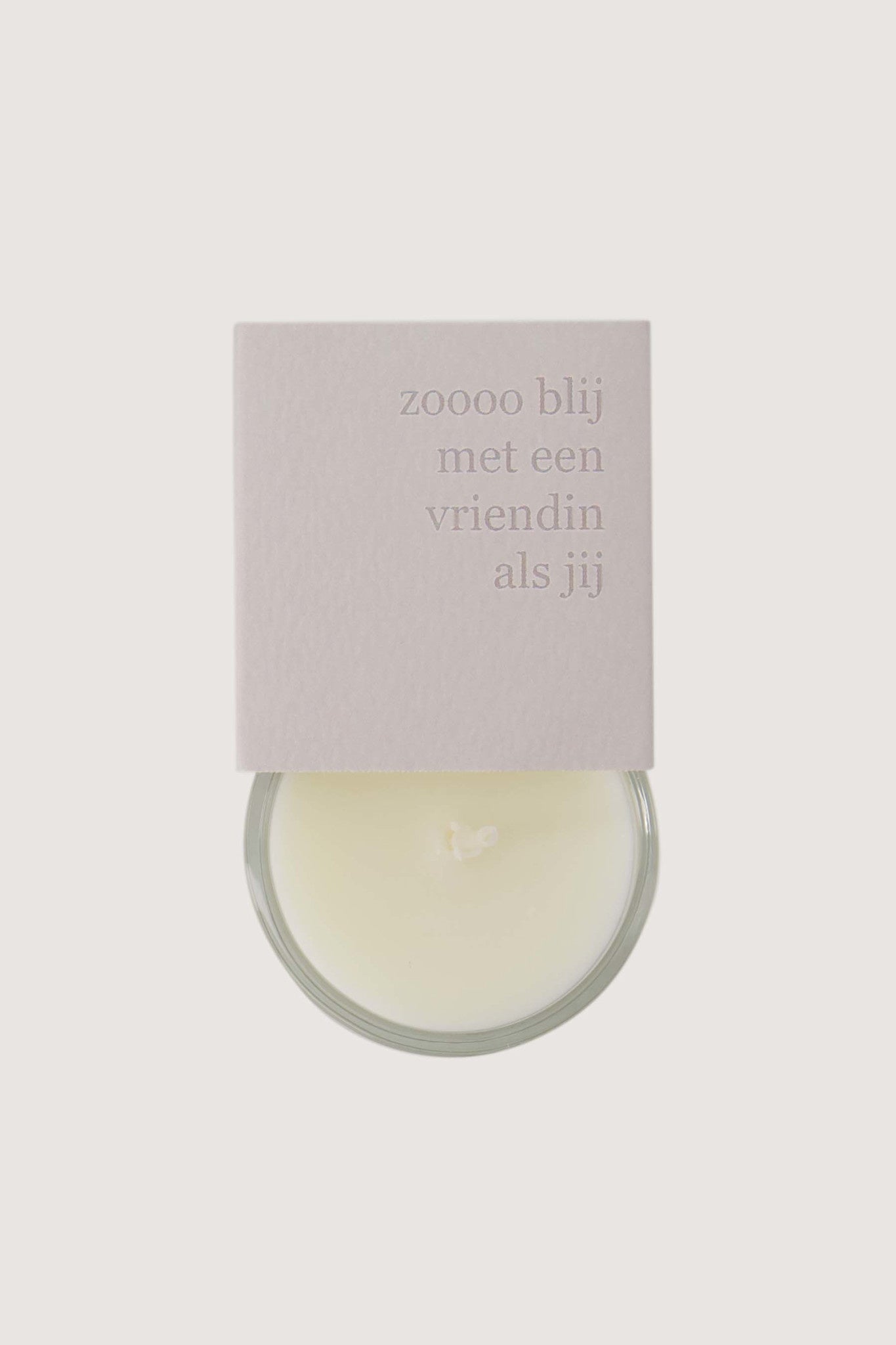 Geurkaarsje in wikkel 'Zooo blij met een vriendin als jij'