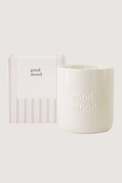 Geurkaars keramiek in doosje 'good mood'