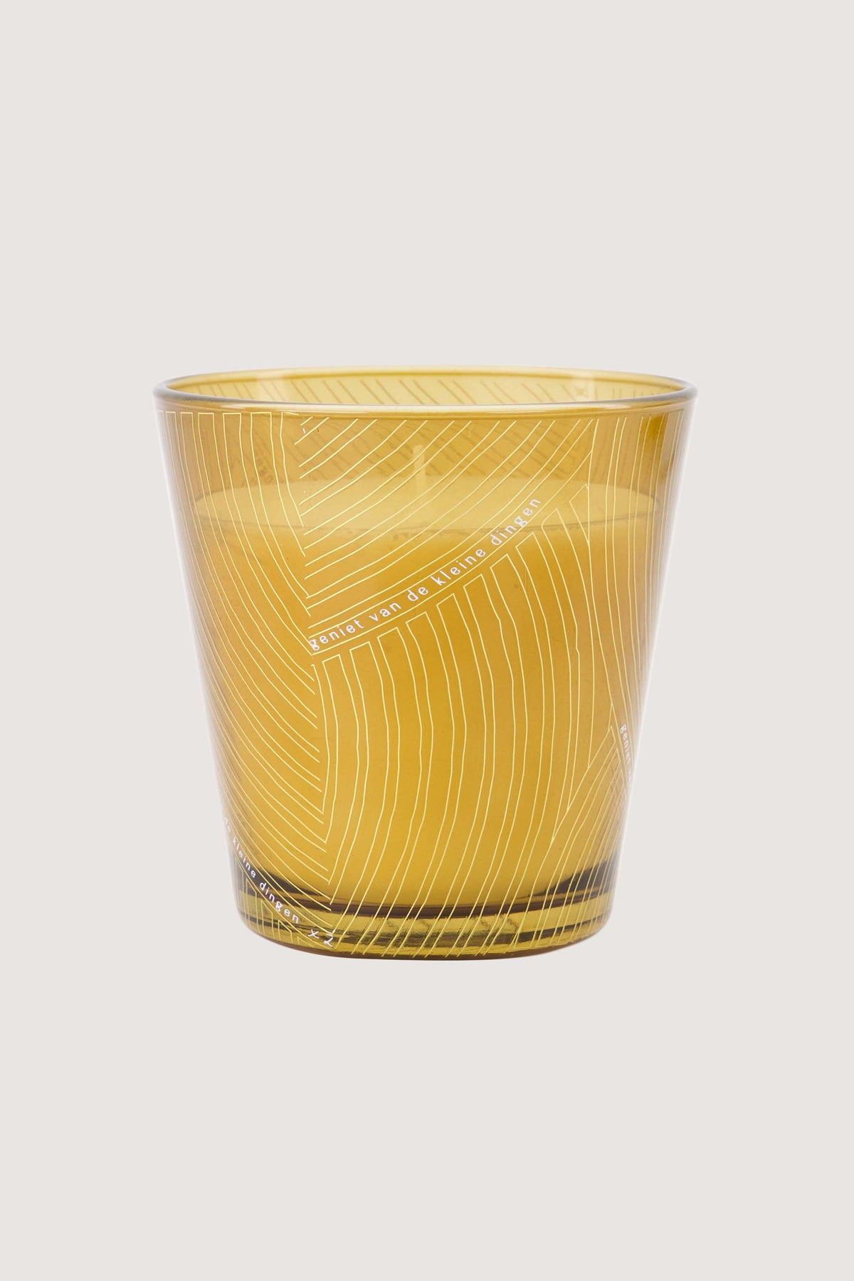 Geurkaars in glas vlechtpatroon 'Geniet van de kleine dingen'